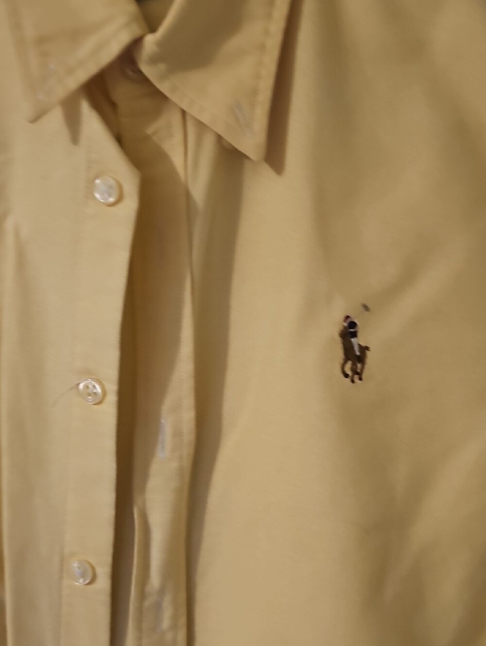 Ralph Lauren Men’s Pale Yellow Button-Down Shirt with Pony Logo - Picture 4 of 6